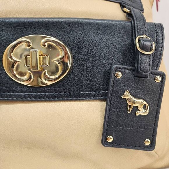 Emma Fox Carry All Fold Over Leather Shoulder Top Handle Boho Hobo Bag Tan - Picture 3 of 13